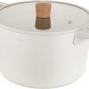 FLORINA Nube Aluminium-Topf | 24 cm | 5,8 l | Induktionsgeeignet | Kratzfeste Keramikbeschichtung | Soft-Touch-Griff mit Holzoptik | Hitzebeständiger Glasdeckel | Für alle Herdarten & Backofen