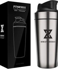 X SIM FITNESSX Shaker Edelstahl 700ml Sport Fitness Yoga Gym Shaker Bottle Mixer (Edelstahl 700ML)