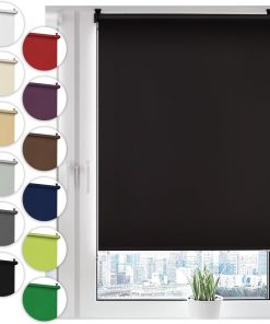 Verdunkelungsrollo Klemmfix ohne Bohren 55cm x 130cm Schwarz Verdunklungsrollo Fensterrollo Rollo Seitenzugrollo Klemmrollo für Fenster & Tür