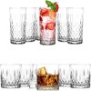 Glasmark KROSNO 1992 2 Gläser Sets Wassergläser Trinkgläser Longdrink Cocktail Gin Wasser Trinkglas Wasserglas Whisky Bourbon Rum Cocktail Alkohol Transparent Mit Kristall Effekt 6 x 300ml + 6 x 280ml