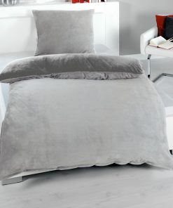 MALIKA Winter Plüsch Wendebettwäsche Nicky-Teddy 'Cashmere Touch' 135-155 - 200x200 Coral Fleece, Farbe:Silber-ANTHRAZIT, Größe:135 x 200 cm