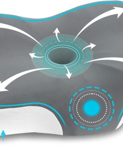 Omtofo Memory Foam Pillow, Nackenstützkissen, Nackenkissen, Kopfkissen Nackenschmerzen, Orthopädisches Kissen, Ergonomic Pillow for Sides, Back and Stomach Sleepers 63 x 42.5 x 13.8/9 cm (1er Pack)