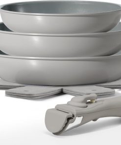 Pfanne Induktion 20, 24, 28 cm, Bratpfanne mit Antihaft-Keramikbeschichtung, Molekular gebondeter Induktionsboden und abnehmbarem Griff, Für alle Herdarten, Ideal für Küche und Camping Pfannenset