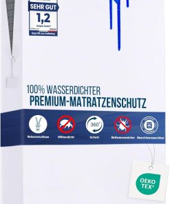 Utopia Bedding Matratzenbezug 140 x 200 x 20 cm Wasserdichter mit Reißverschluss, Oeko-TEX Zertifiziert, Matratzenschoner, White