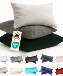 MALIKA Set 2er Kissenbezug Cashmer Touch Fleece Kissenhlle Sofakissen Kopfkissenbezug Kissenbezug Couchkissen, Gre:2X 40x80 cm, Designe:Taupe