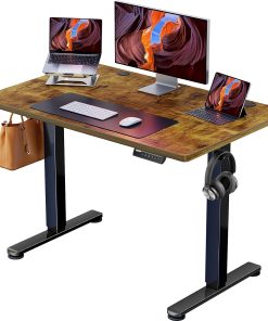 ErGear Elektrisch Höhenverstellbarer Schreibtisch 100 x 60 cm, Schreibtisch Höhenverstellbar mit 4-Gedächtnis-Smart-Pult für Home-Office mit Verbindungsplatte