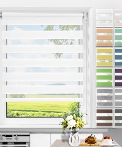 Allesin Doppelrollo Klemmfix ohne Bohren & mit Bohren, Duo Rollos für Fenster und Tür, Klemmrollo Fensterrollo lichtdurchlässig Sichtschutz, B45 x H150cm (Stoffbreite 45cm) Weiß