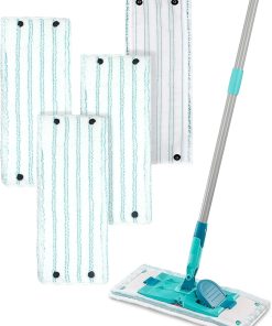 ePicsoa 4 Stück Wischmopp Bezug für Leifheit Combi/Clean Twist M Micro Duo, Mikrofaser Wischbezug Set, Bodenwischer Ersatzbezug, Waschmaschinenfest, Geeignet für Alle Böden (42 x 15,5 cm)