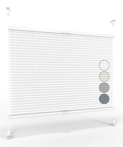 ALOHA Plissee ohne Bohren Klemmfix Faltrollo Plisseerollo Blickdicht Sonnenschutz Jalousie für Fenster & Tür (Weiß / 35x100cm / Breite x Höhe)