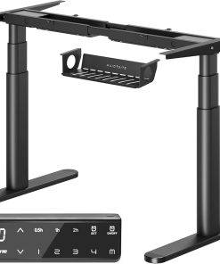 MAIDeSITe EL2 Plus Art Höhenverstellbarer Schreibtisch Gestell mit Ovaler Beindesign, Elektrisch Dualmotor Tischgestell höhenverstellbar mit 62-125cm, 4 Memory-Steuerung Schreibtisch höhenverstellbar