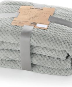 DecoKing Kuscheldecke 70x150 cm Stahl Decke Microfaser Wohndecke Tagesdecke Fleece weich sanft kuschelig skandinavischer Stil grau anthrazit Henry