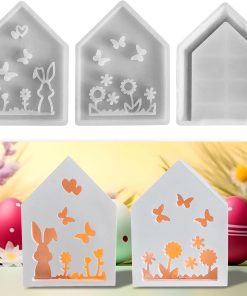 Silikonformen Gießformen Häuser, Silikonform Haus Gießformen Silikon Frühling Silikonform Häuser Kerzenformen Zum Gießen Silikonformen Haus mit Herz Giessformen Silikon (A)