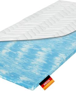 Meos® Gel-Schaum Topper 80x200 für Matratzen & Boxspringbett - Made in Germany - mit Spanngummis - hohes RG 50 - Bezug bis 60°C waschbar - Gel Matratzenauflage (80 x 200 cm)