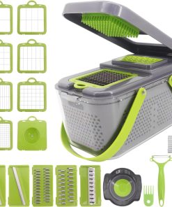 Beowanzk 22-in-1 Multifunktionaler Gemüseschneider, Mandoline Gemüsehobel, Zwiebelschneider, Multizerkleinerer für Zwiebeln, Salate, Kartoffeln, Tomaten, Mandoline, Küchengeräte