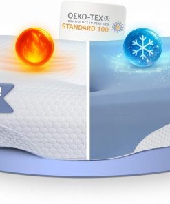 Knoop Home & Living ®️ Orthopädisches Nackenkissen Memory Foam – Ergonomisches Kopfkissen gegen Nackenschmerzen & Verspannungen – Perfekt für Seitenschläfer & Rückenschläfer – Abnehmbarer Bezug