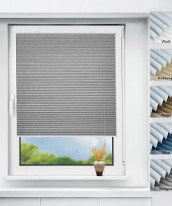 bobodeco Plissee ohne Bohren verdunkelung Klemmfix, Thermo Plisseerollo Hellgrau @ 45x120cm (BxH), Verdunklungsplissee mit Klemmträger, Sonnenschutz, 100% Blickdicht Rollos für Fenster & Tür
