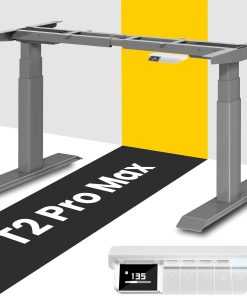 MAIDeSITe T2 Pro Max Elektrisch Höhenverstellbarer Schreibtisch Gestell, 135 cm Höhenverstellbar Tischgestell Dualmotor Traglast 180KG mit Piano-Master-Steuerungssystem und Kollisionsschutz Funktion