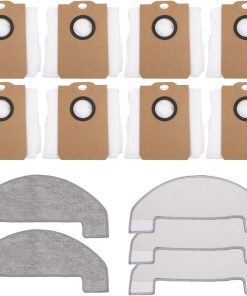 5 Wischpads und 8 Staubbeutel für MONSGA MS1 MAX Saugroboter, einfach zu ersetzen und stabil für lange Nutzung