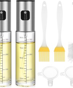 2 STK Ölsprüher für Speiseöl, 100ml Glas Öl Sprühflasche für Airfryer, Ölsprüher für Heißluftfritteuse, Ölspray für Heißluftfritteuse, Öl Zerstäuber, Air Fryer Öl Spray, Sprühöl Ölspray zum Kochen