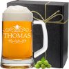 Bierkrug Personalisiert mit Gravur - Geschenke für Papa - Bierglas Geburtstagsgeschenk Bierseidel Geschenk zum Geburtstag Geschenkidee - Motiv Ornament 0,5l - Männergeschenk