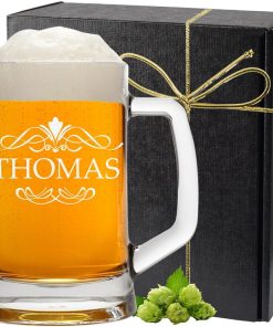 Bierkrug Personalisiert mit Gravur - Geschenke für Papa - Bierglas Geburtstagsgeschenk Bierseidel Geschenk zum Geburtstag Geschenkidee - Motiv Ornament 0,5l - Männergeschenk