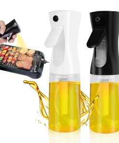 URAQT Ölsprüher, 200 ml ölspray zum Kochen, Öl Sprühflasche für Öl und Essig, ölsprüher für speiseöl Kochen, öl spray ölflasche für Salat, Grille, nBacken, BBQ (Schwarz+Weiß)