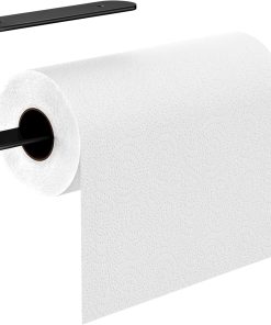 Gvolatee küchenrollenhalter Aluminium Matt, papierrollenhalter für Wandmontage Bohren mit Befestigte Schrauben, rollenhalter Vertikal oder Horizontal für Küchentüchern, Plastikfolie, Ölpapier, Schwarz
