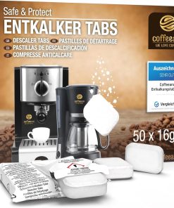 Coffeeano 50 Entkalkungstabletten für Kaffeevollautomaten und Kaffeemaschinen. Entkalkungs-Tabs für Delonghi, Siemens, EQ-Serie, Jura, Krups, Bosch, Miele, Melitta, WMF uvm.