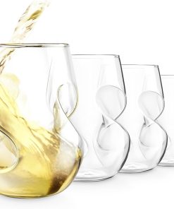 Final Touch Conundrum White Wine Glasses Weißweingläser - Hand durchgebrannte Glas 266ml - Packung mit 4