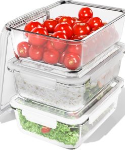 Classbach® Frischhaltedosen Glas mit Deckel | 3er Set | für Mikrowelle Spülmaschine Gefrierfach Ofen geeignet | Meal Prep Boxen Glas | mit Dampfventil | Glasbehälter mit Deckel | C-FHD 4020 G