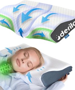 Derila Nackenkissen Kopfkissen, Memory Foam Kissen Original. Nackenstützkissen, Seitenschläferkissen für Seiten, Rücken & Bauchschläfer (King, 1er Pack)