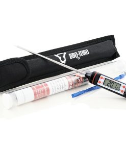 BBQ-Toro Grillthermometer für Steak, Fleisch | digitales Bratenthermometer -40 °C bis 300 °C | Thermometer für Kerntemperatur Meat, Einstichthermometer mit LCD Display und praktischer Stofftasche