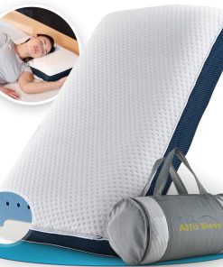 Alfa Sleep Orthopädisches Kissen [The Flow Pillow] Ergonomisches Kopfkissen gegen Nackenschmerzen aus Memory Foam - Wendekissen 2in1, nackenstützkissen für Seitenschläferkissen & Rückenschläferkissen