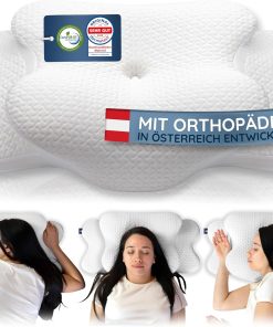 SIMPUREA® Orthopädisches Schlafkissen „Bamboo“ – Ergonomisches Nackenstützkissen mit viskoelastischem Memory-Schaum & atmungsaktivem Bambusfaser-Bezug – Für Rücken-, Seiten- & Bauchschläfer