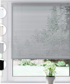 SONELLO Aluminium Jalousie 80cm x 100cm Silber Alu Jalousie Klemmfix ohne Bohren Sichtschutz Blendschutz Lichtschutz Sonnenschutz für Fenster und Türen