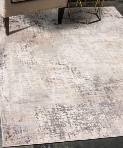 Carpeto Rugs Abstraktes Vintage Designer Teppich - Kurzflor - Weich Teppich für Wohnzimmer, Schlafzimmer, Esszimmer - ÖKO-TEX Wohnzimmerteppich - Teppiche - Beige Grau 1-160 x 220 cm