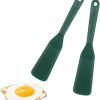2 Stücke Pfannenwender Silikon,Mini Espatula,Antihaft Silicone Spatula,Spatula Wende,Hitzebeständig Spatula,Omelett Spatel - Für Kochen Fisch,Kochen Ei Burger,Pizza,Steak,Omelette Crepes (Grün)