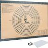 SUPER KITCHEN Extra Dick Rutschfeste Backunterlage Antihafte Backmatte Silikon Groß Teigunterlage Ausrollmatte XL Silikonmatte Dauerbackfolie Teigmatte mit Teigschneider, Fondant Pizza Matte 60 x 40cm