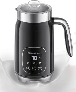 Maestri House Milchaufschäumer Elektrisch 4-in-1 14.1OZ/400ML Milchaufschäumer Smart-Touch-Steuerung Schaum Maker, Memory Funktion für Latte, Cappuccino, Warme Milch, Heiße Schokolade,DualFro 400
