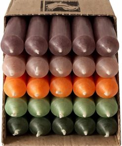 Short Taper Candles Colour Mix "Nature & Warmth" - Pack of 25 - 10 cm - Diameter 2.2 cm - Coloured & Dripless - Made in Germany - 4 Hours Burning Time - Decorative & Table Candles (Set 6)