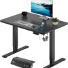 JUMMICO Height-Adjustable Electric Desk with USB Charging Port, Desk Height Adjustable, Ergonomic Standing Seat Table