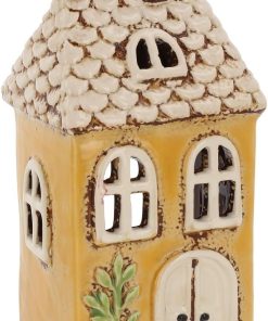 Village Pottery Yellow House Tealight Holder