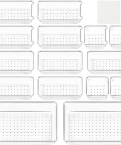 15 Stück Schubladen Organizer(5 Größen),Drawer Organizer,Schubladenorganizer,GefüLlt 2 Schichten 56 X 32 cm Schublade für Kosmetik, Büros