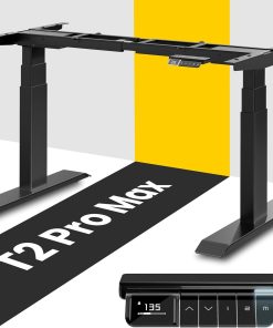MAIDeSITe T2 Pro Max Elektrisch Höhenverstellbarer Schreibtisch Gestell, 135 cm Höhenverstellbar Tischgestell Dualmotor Traglast 180KG mit Piano-Master-Steuerungssystem und Kollisionsschutz Funktion