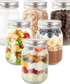 6stk. Einmachgläser 500ml | Schraubgläser mit Deckel | Mason Jar Gläser mit Schraubdeckel | Overnight Oats Gläser | Mason Jars für Eingelegtes, Marmelade, Honig, Joghurt