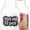 Praknu Gewürzgläser mit Korken 150ml - 12er Set mit Etiketten - Luftdicht - inkl. Geschenkbox