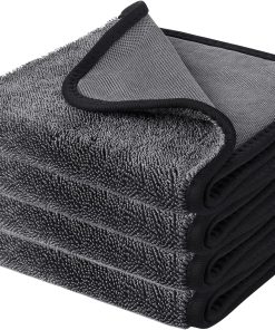 Shiny Bath Trockentuch,4 Stück 30x40cm Fast Dry XXL Duschkabinen Tuch Trockentuch zum Wasser Abziehen in Dusche & Bad