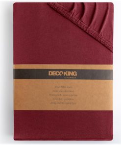 DecoKing Spannbettlaken 200x220 220x240 cm 100% gekämmte Baumwolle Bordeaux Spannbetttücher Jersey Boxspringbett Amber 200 x 220 220 x 240