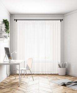 Gardinen Vorhang Store Webstore halbtransparent mit Kräuselband und Bleibandabschluss Weiß in verschiedenen Größen (HxB 240x200 cm)